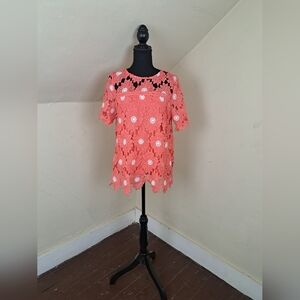 Zac & Rachel Women's Floral Pink Blouse Size PXL